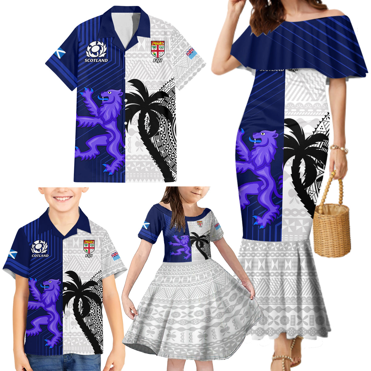 custom-fiji-and-scotland-rugby-family-matching-mermaid-dress-and-hawaiian-shirt-fijian-tapa-pattern-with-thistle