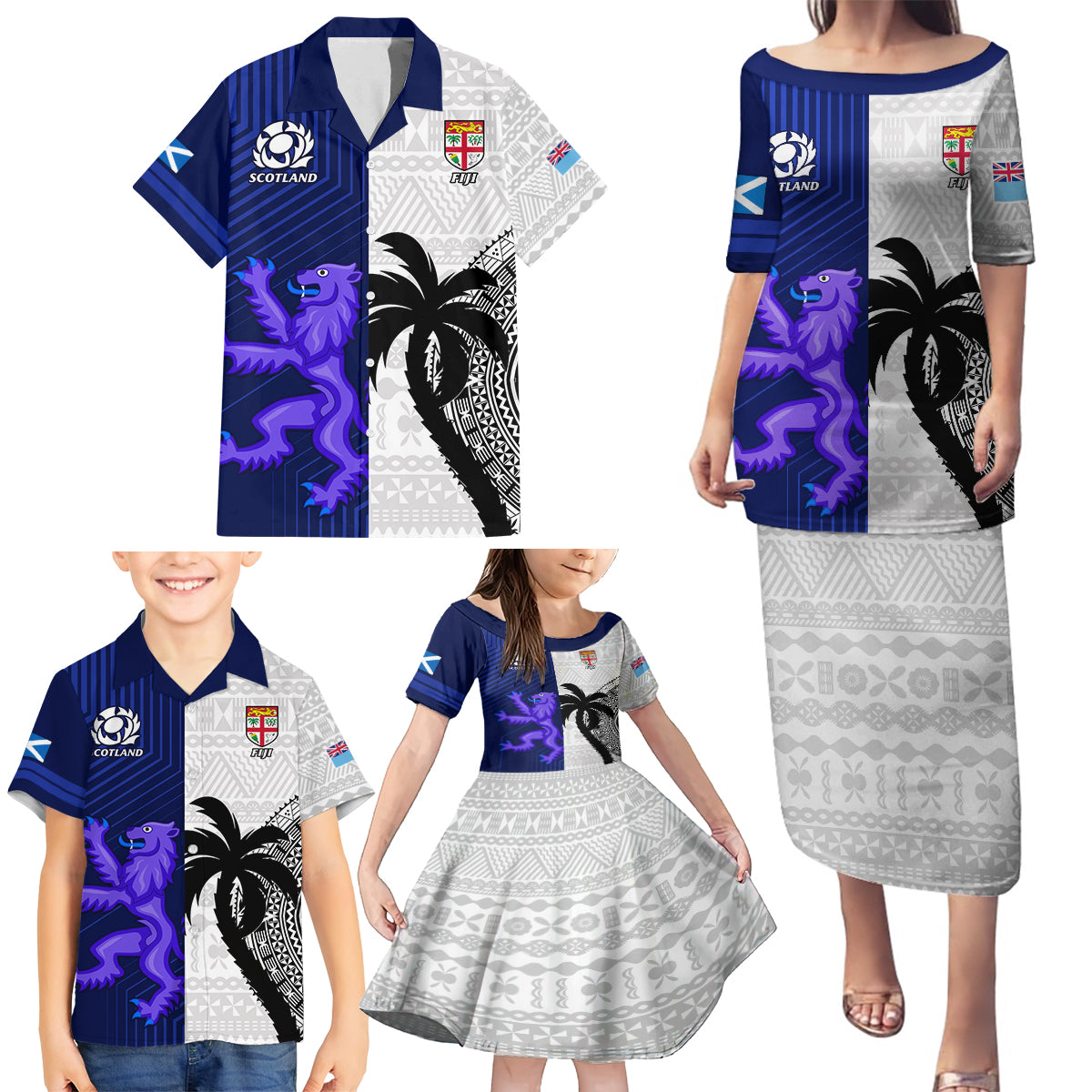 custom-fiji-and-scotland-rugby-family-matching-puletasi-dress-and-hawaiian-shirt-fijian-tapa-pattern-with-thistle