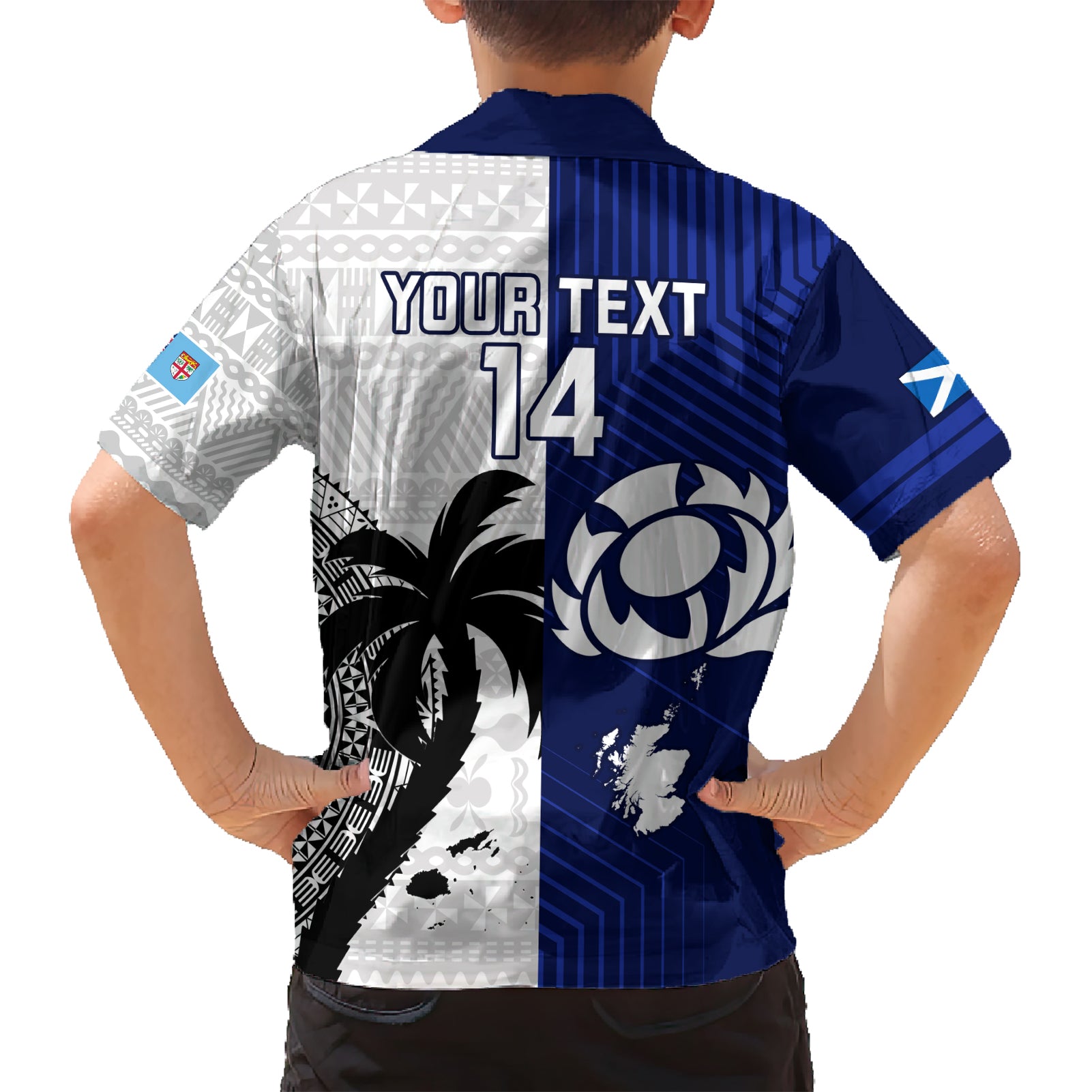 Custom Fiji And Scotland Rugby Hawaiian Shirt Fijian Tapa Pattern With Thistle - Vibe Hoodie Shop
