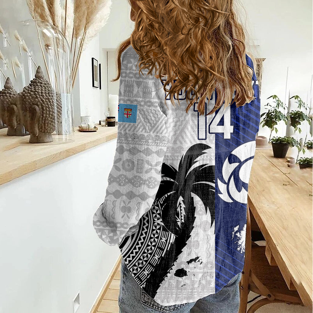 Custom Fiji And Scotland Rugby Women Casual Shirt Fijian Tapa Pattern With Thistle - Vibe Hoodie Shop