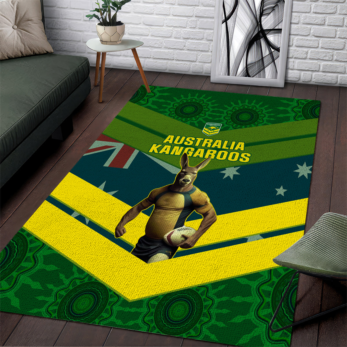 Australia Rugby Area Rug Pacific 2023 Go Aussie Kangaroos - Vibe Hoodie Shop