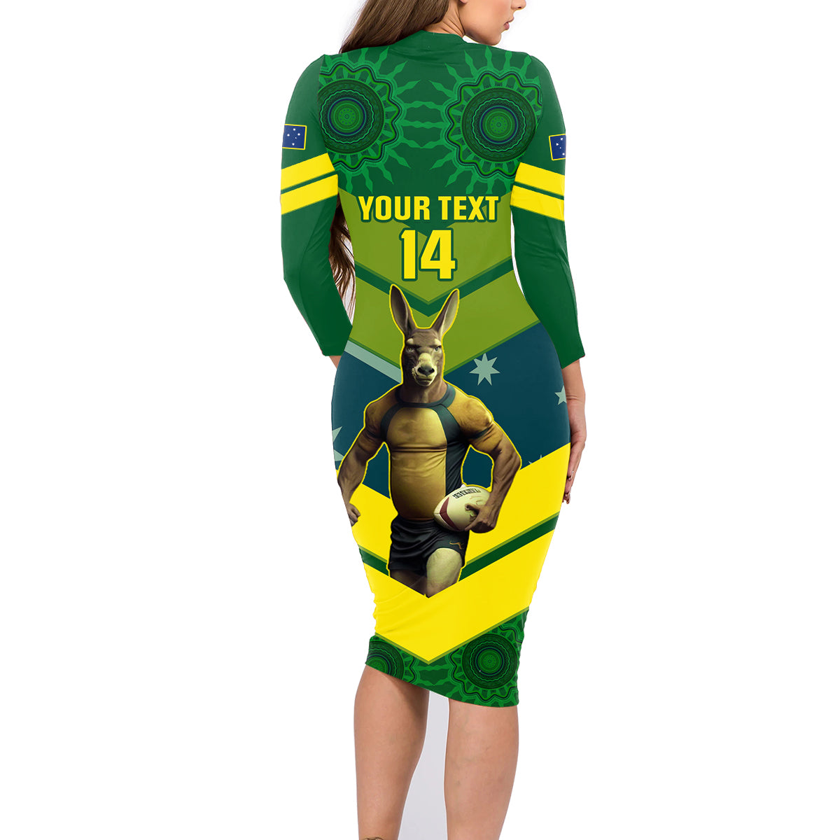 custom-australia-rugby-family-matching-long-sleeve-bodycon-dress-and-hawaiian-shirt-pacific-2023-go-aussie-kangaroos