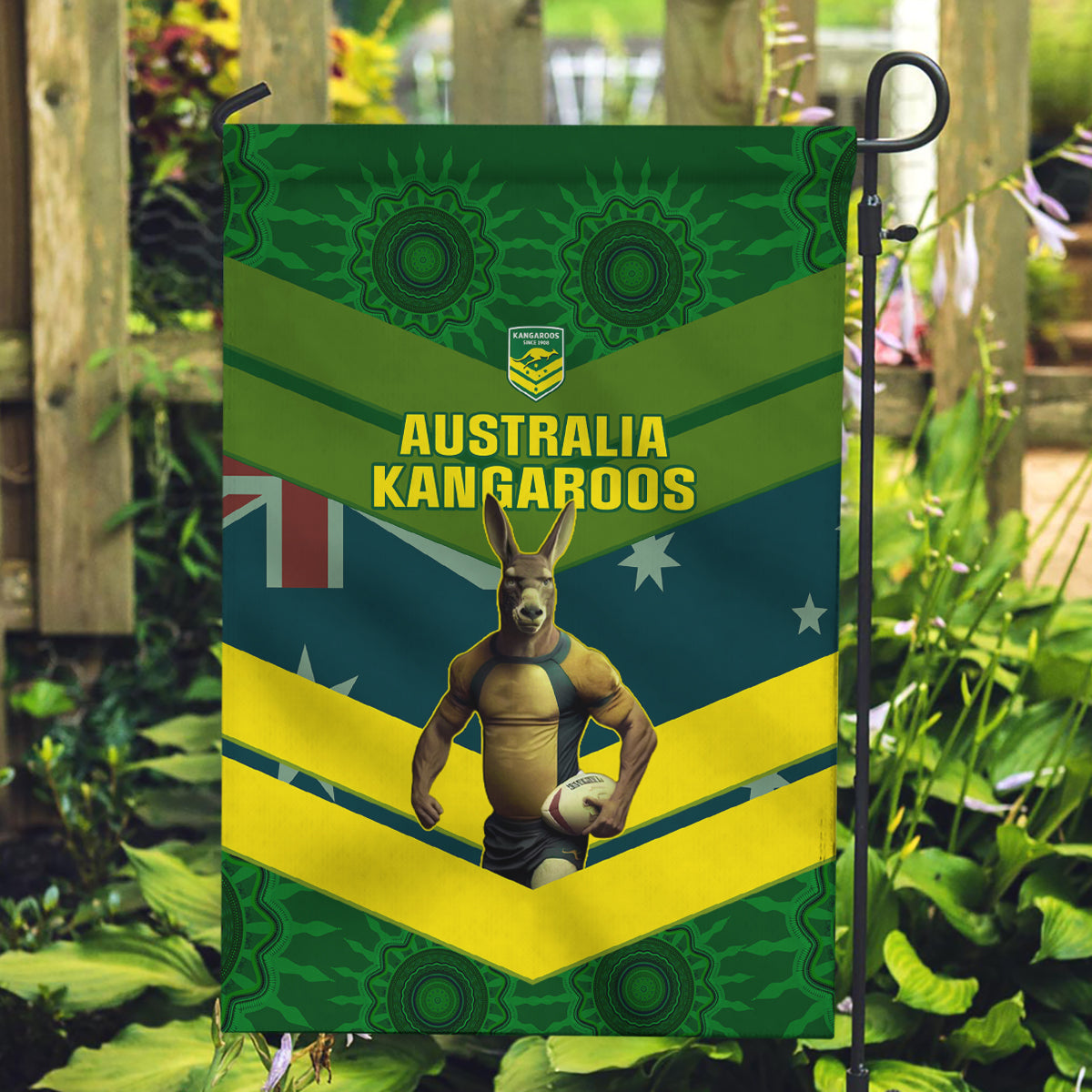 Australia Rugby Garden Flag Pacific 2023 Go Aussie Kangaroos - Vibe Hoodie Shop