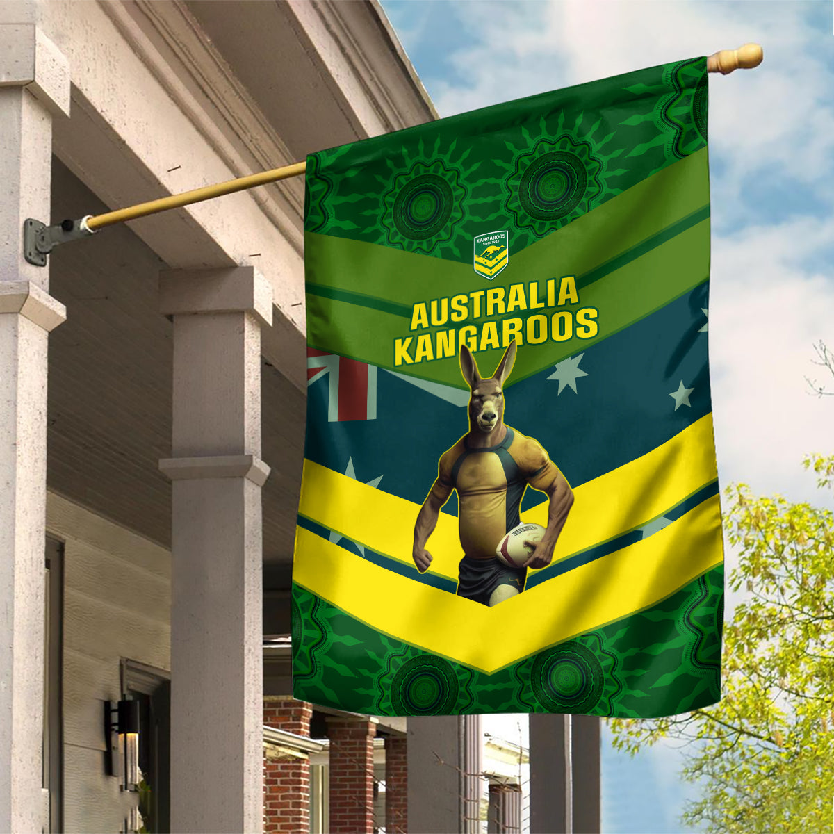 Australia Rugby Garden Flag Pacific 2023 Go Aussie Kangaroos - Vibe Hoodie Shop