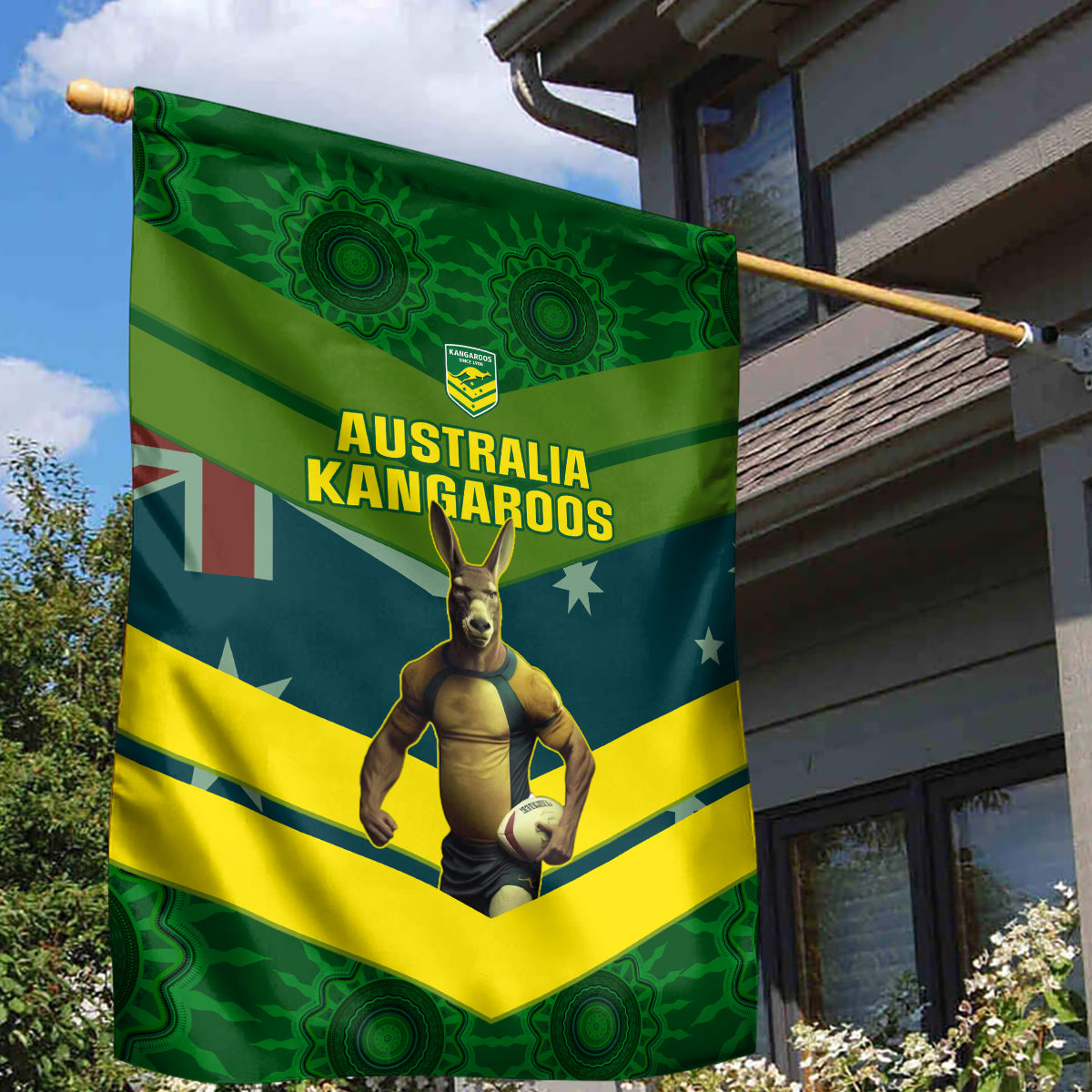 Australia Rugby Garden Flag Pacific 2023 Go Aussie Kangaroos - Vibe Hoodie Shop