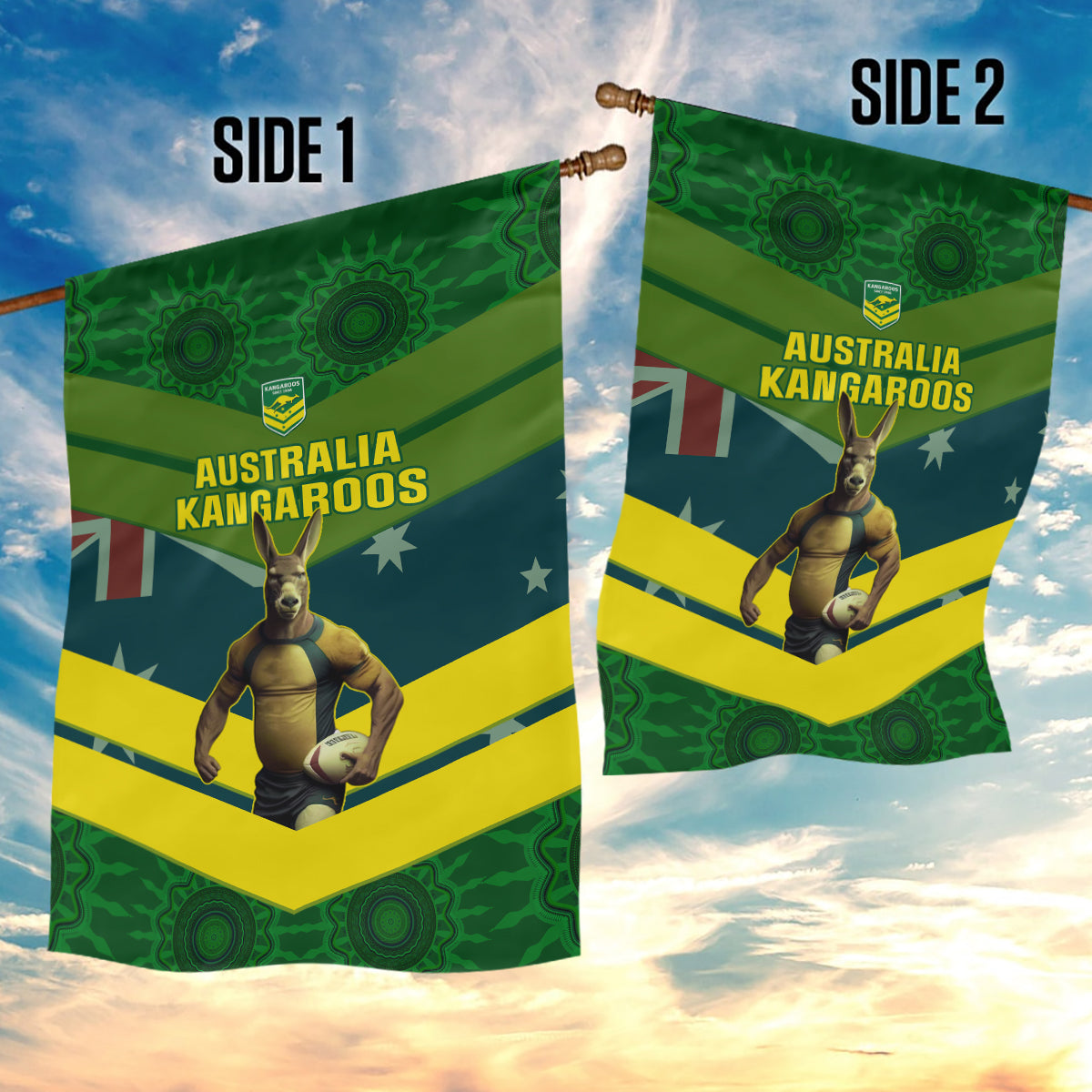 Australia Rugby Garden Flag Pacific 2023 Go Aussie Kangaroos - Vibe Hoodie Shop