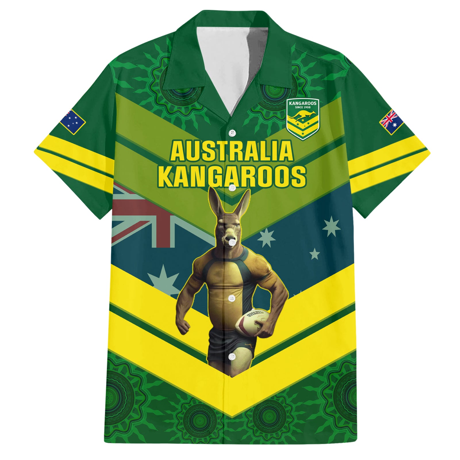 Custom Australia Rugby Hawaiian Shirt Pacific 2023 Go Aussie Kangaroos - Vibe Hoodie Shop