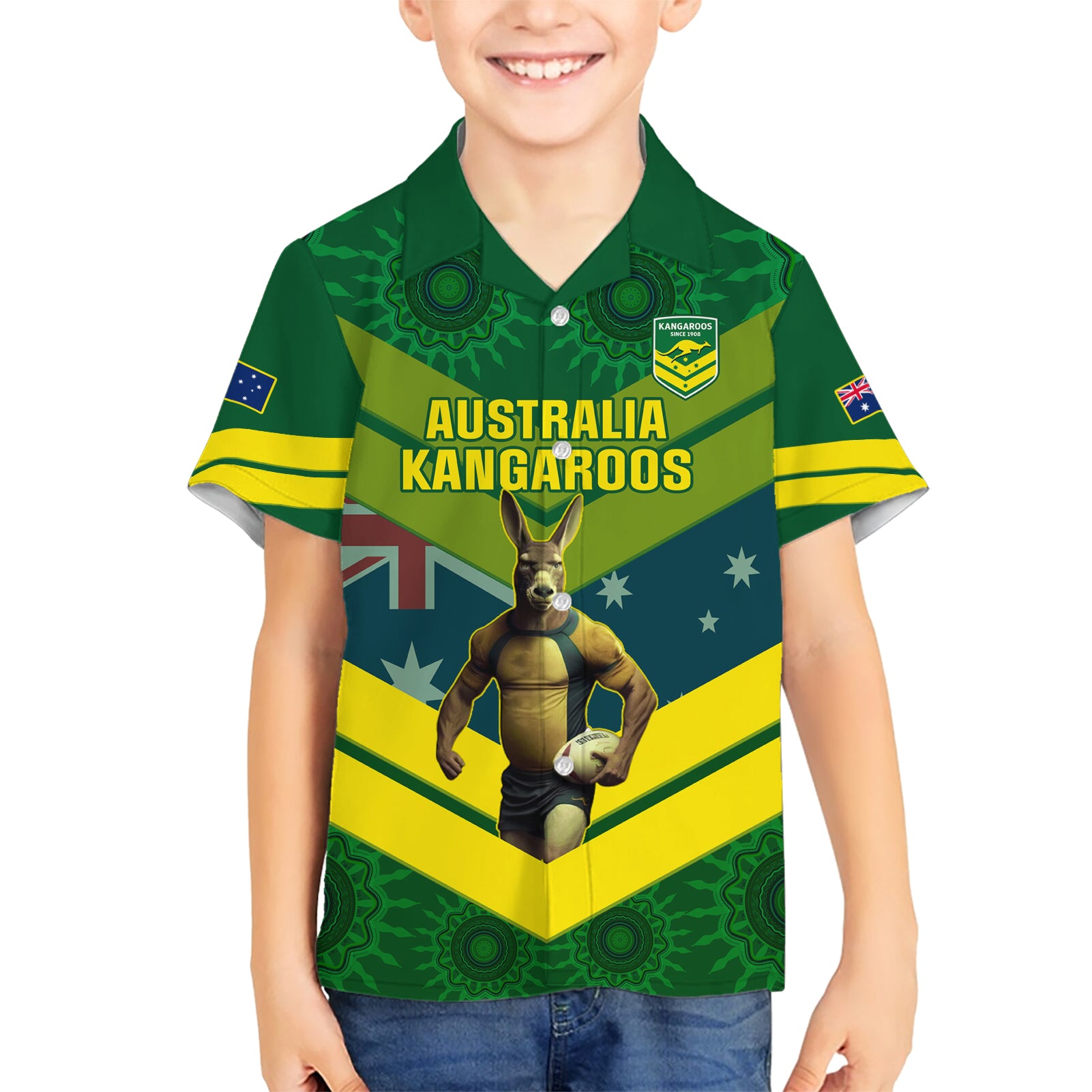Custom Australia Rugby Hawaiian Shirt Pacific 2023 Go Aussie Kangaroos - Vibe Hoodie Shop