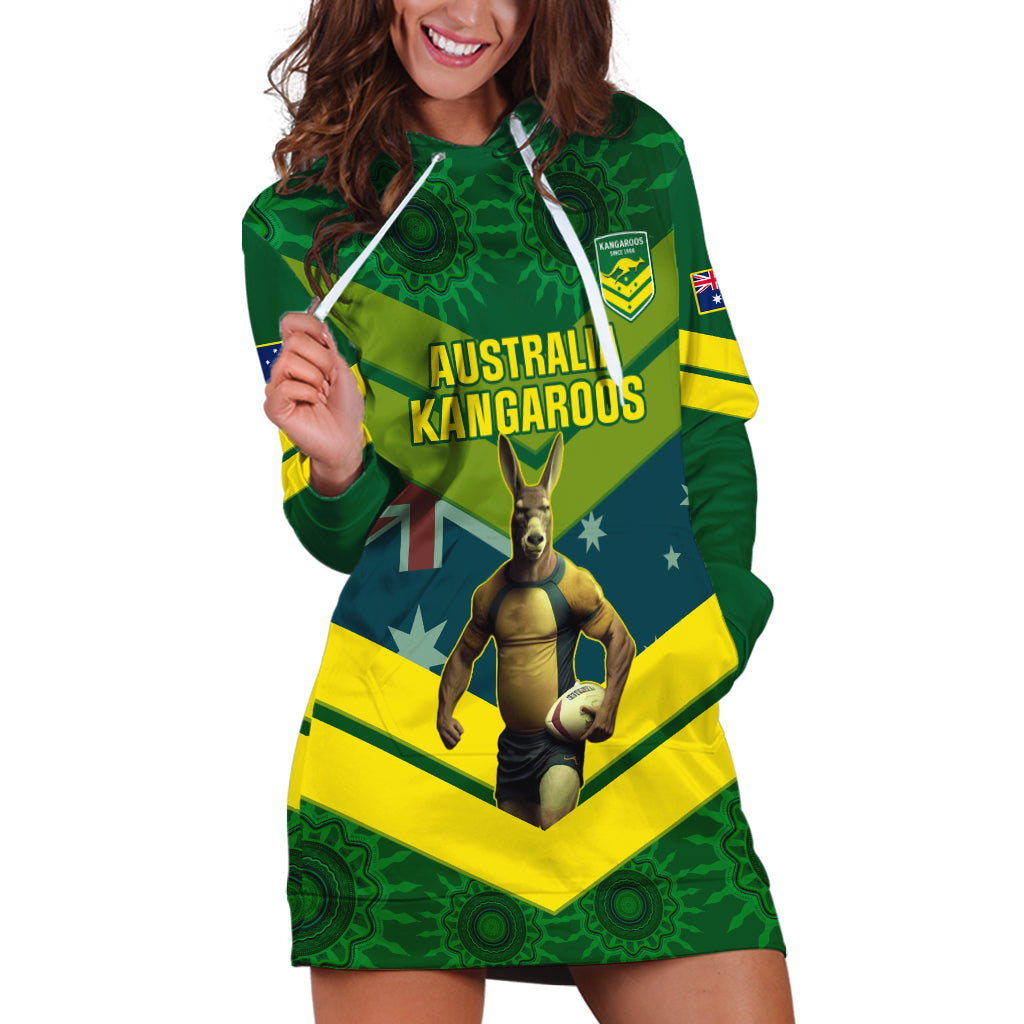 Custom Australia Rugby Hoodie Dress Pacific 2023 Go Aussie Kangaroos - Vibe Hoodie Shop