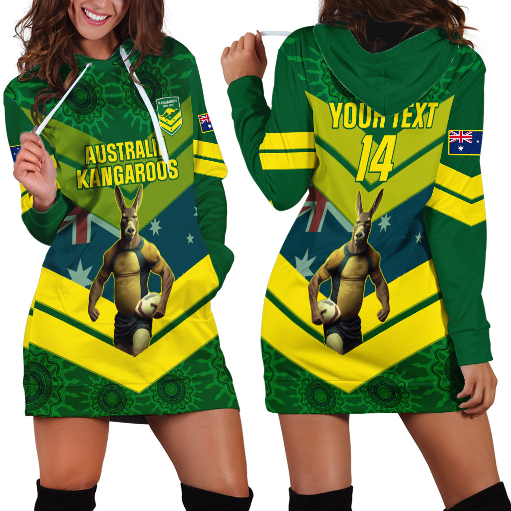 Custom Australia Rugby Hoodie Dress Pacific 2023 Go Aussie Kangaroos - Vibe Hoodie Shop