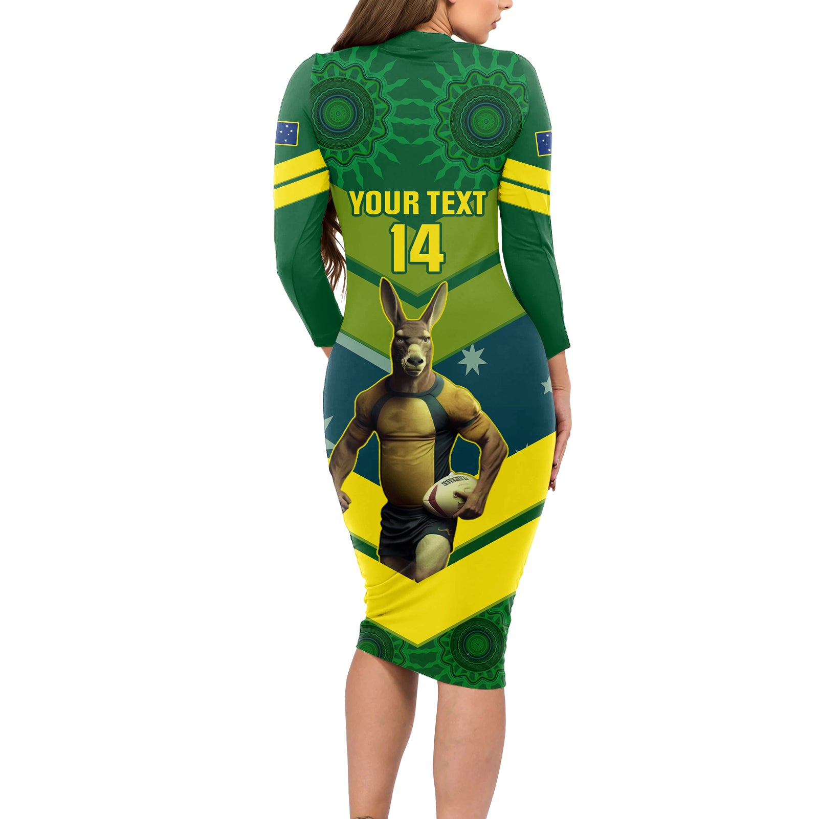 custom-australia-rugby-long-sleeve-bodycon-dress-pacific-2023-go-aussie-kangaroos