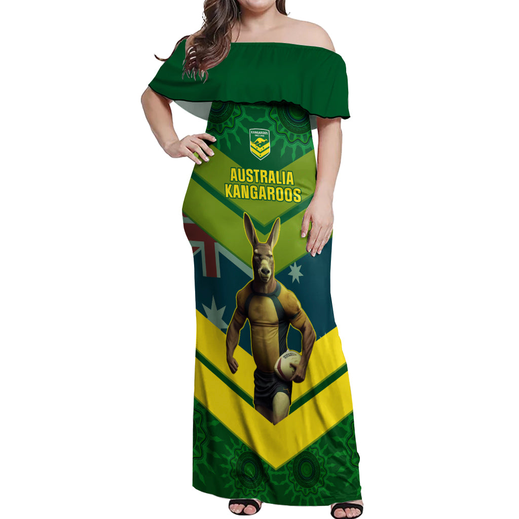 custom-australia-rugby-off-shoulder-maxi-dress-pacific-2023-go-aussie-kangaroos