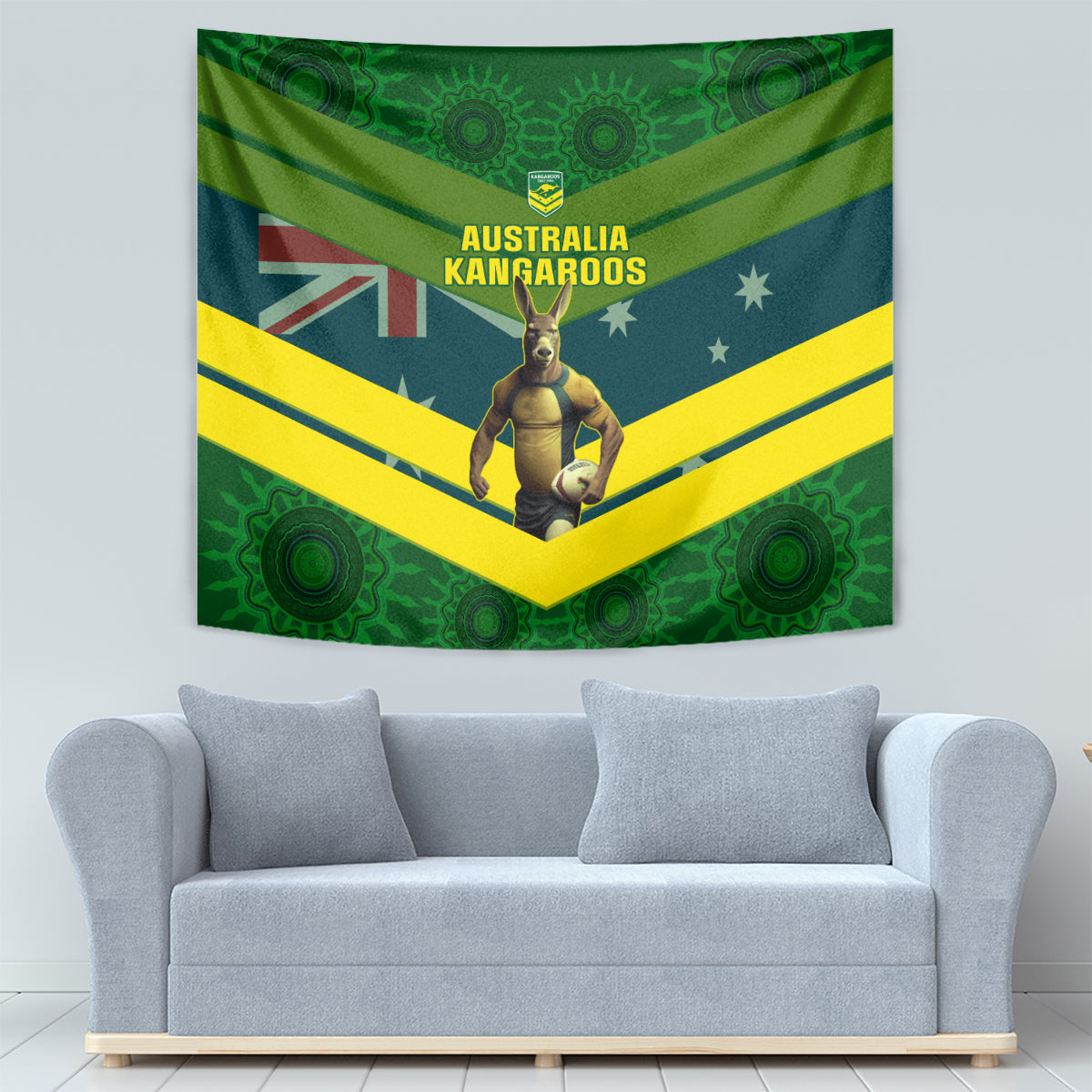 Australia Rugby Tapestry Pacific 2023 Go Aussie Kangaroos - Vibe Hoodie Shop