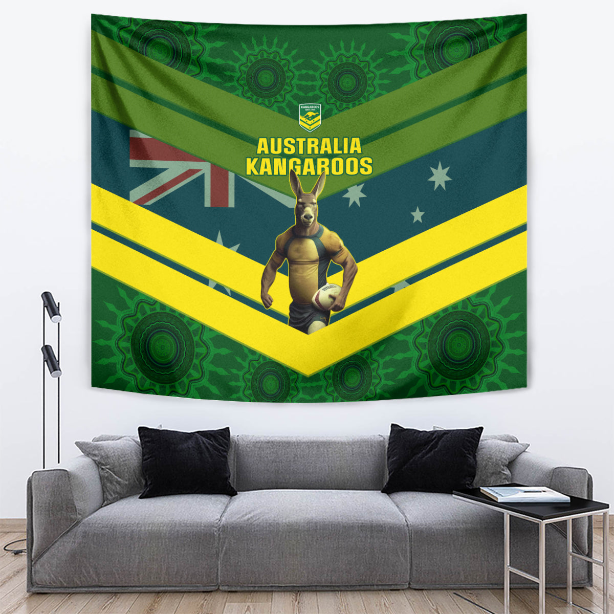 Australia Rugby Tapestry Pacific 2023 Go Aussie Kangaroos - Vibe Hoodie Shop