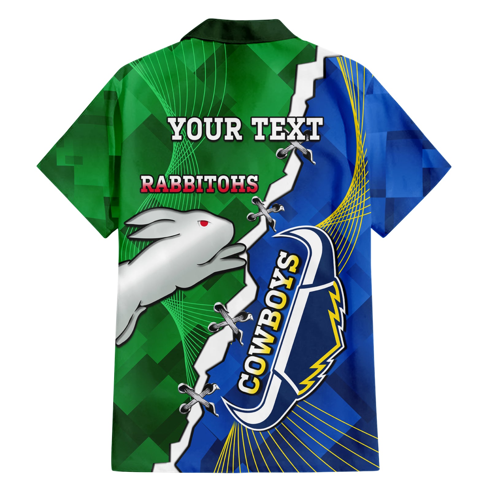 Personalised Rabbitohs And Cowboys Rugby Hawaiian Shirt Dynamic Style - Vibe Hoodie Shop