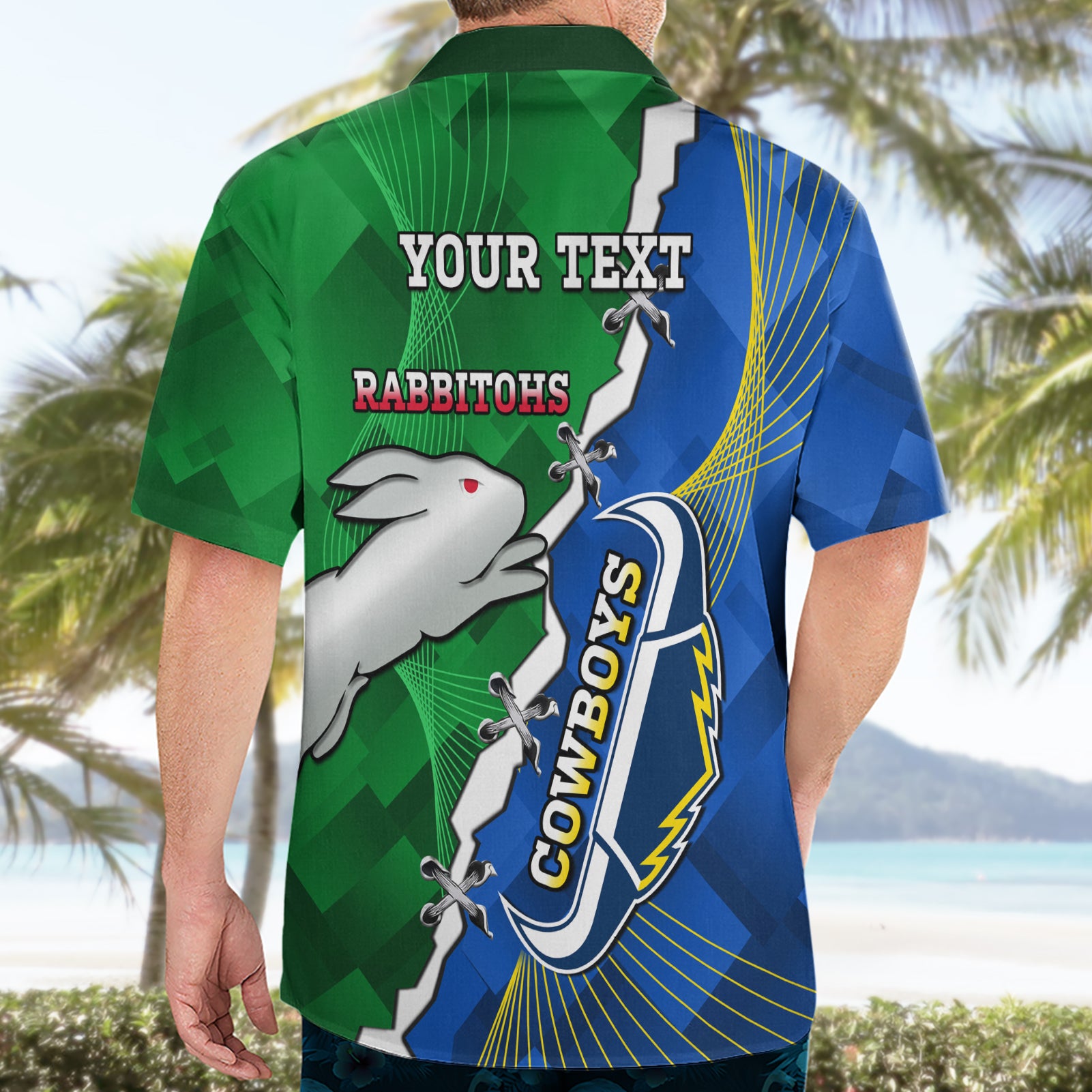 Personalised Rabbitohs And Cowboys Rugby Hawaiian Shirt Dynamic Style - Vibe Hoodie Shop