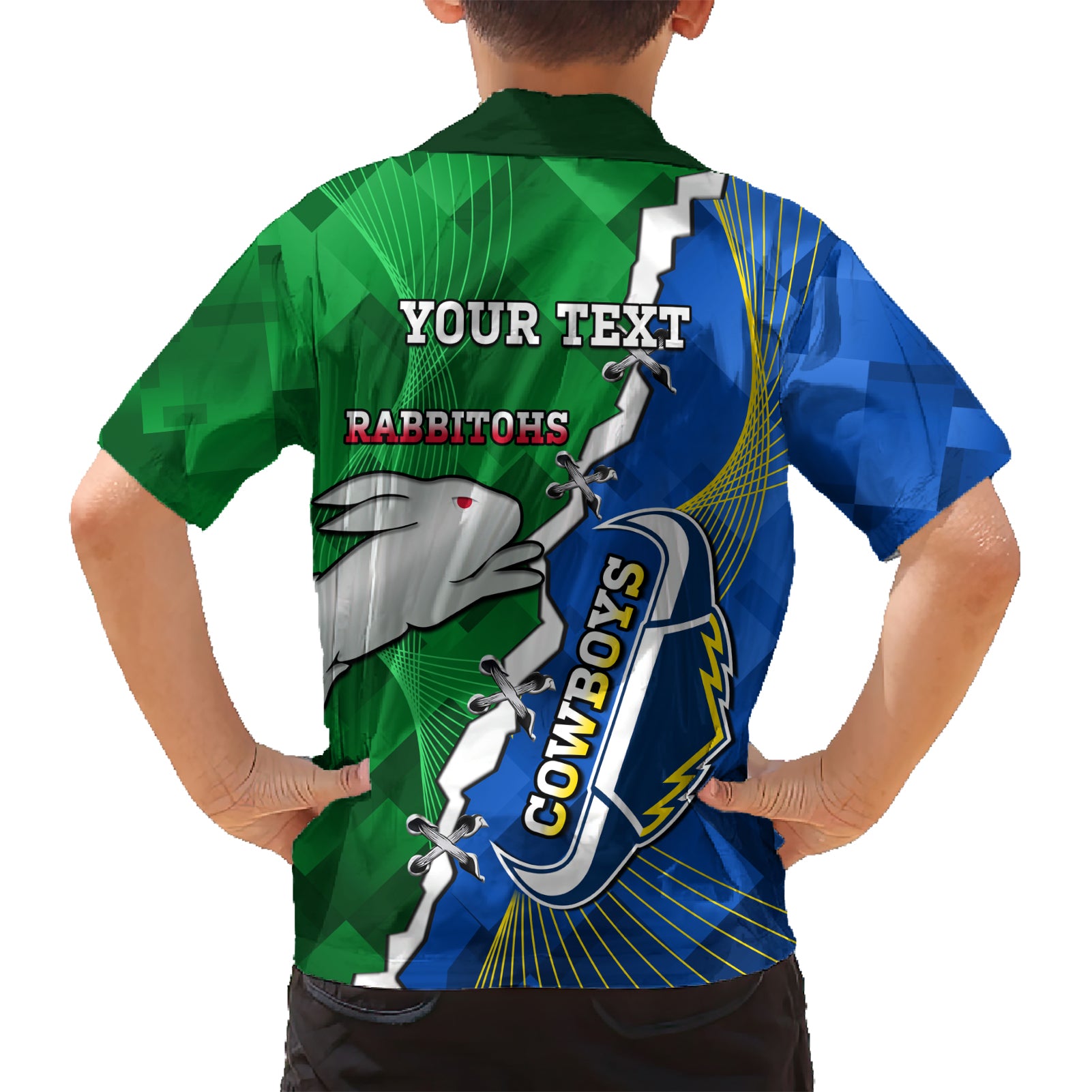 Personalised Rabbitohs And Cowboys Rugby Hawaiian Shirt Dynamic Style - Vibe Hoodie Shop