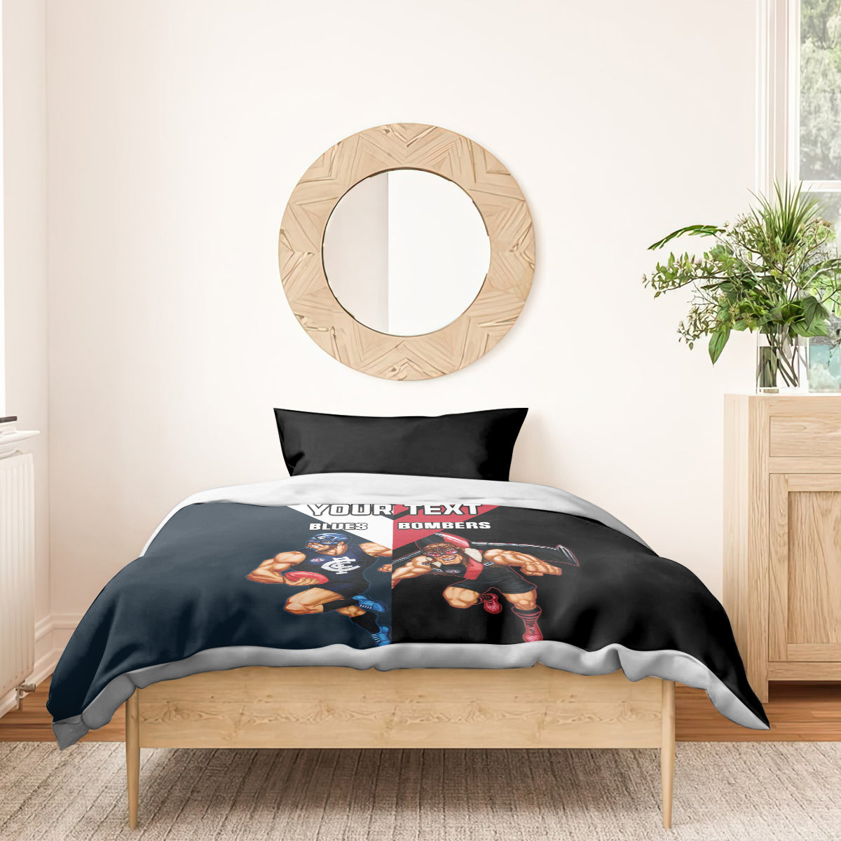 Custom Blues And Bombers Football Bedding Set 2024 Together Sporty - Vibe Hoodie Shop