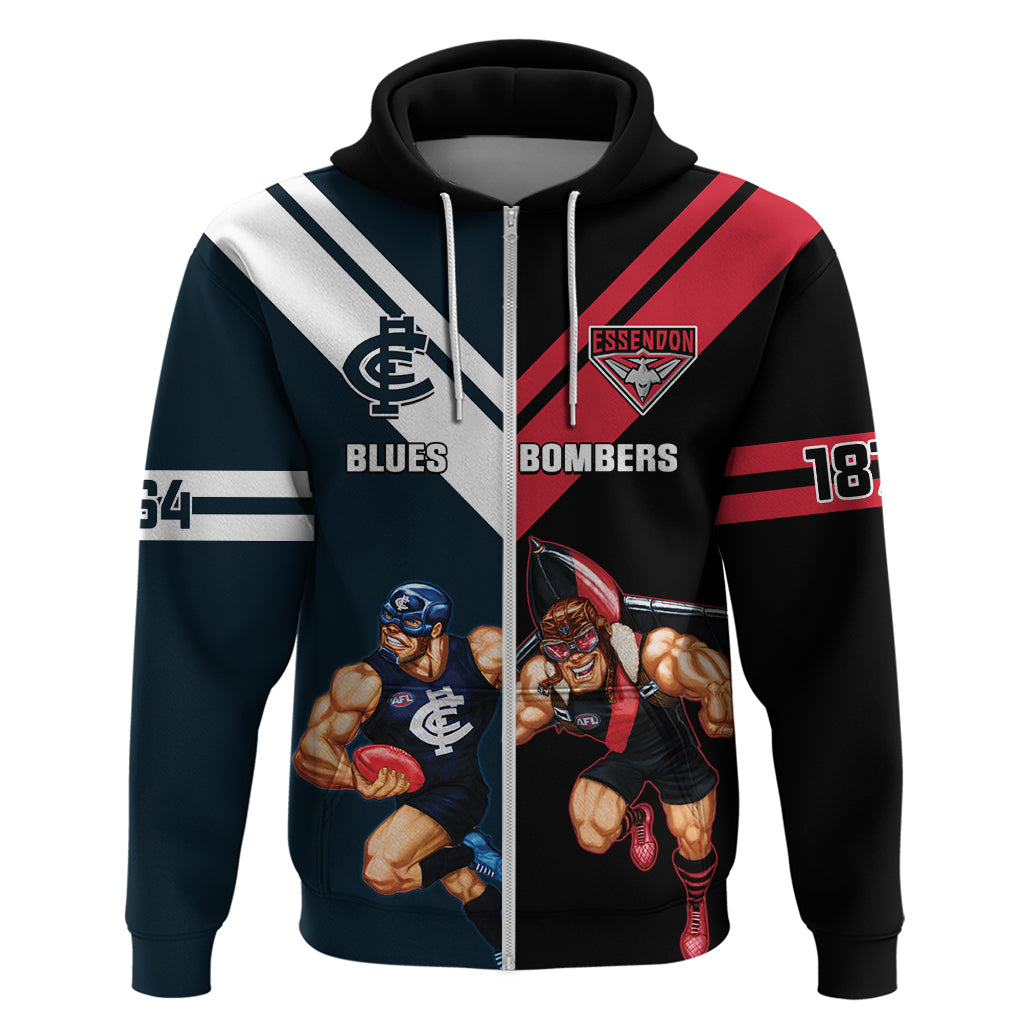 Custom Blues And Bombers Football Hoodie 2024 Together Sporty - Vibe Hoodie Shop