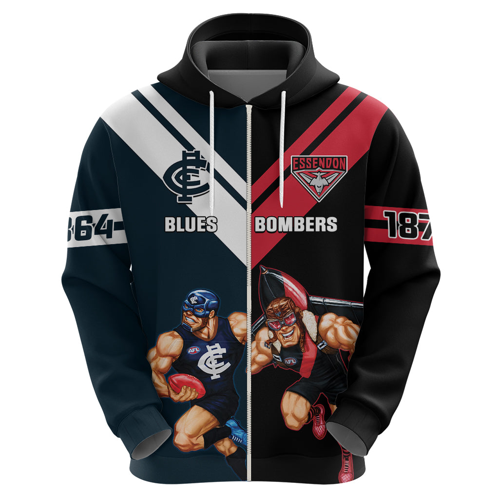 Custom Blues And Bombers Football Hoodie 2024 Together Sporty - Vibe Hoodie Shop