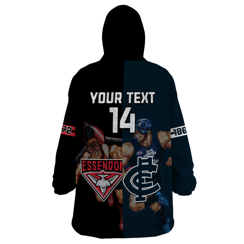 Custom Blues And Bombers Football Wearable Blanket Hoodie 2024 Together Sporty - Vibe Hoodie Shop