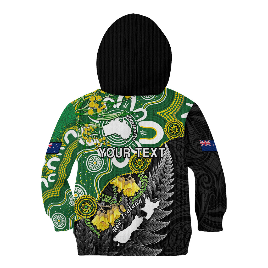 Personalised New Zealand And Australia Kid Hoodie Aboriginal Mix Aotearoa Maori Unique Style - Vibe Hoodie Shop