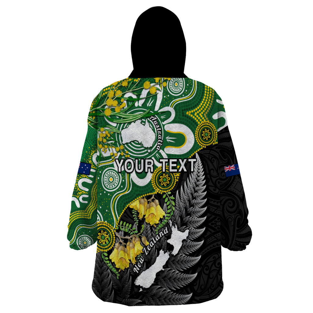 Personalised New Zealand And Australia Wearable Blanket Hoodie Aboriginal Mix Aotearoa Maori Unique Style - Vibe Hoodie Shop