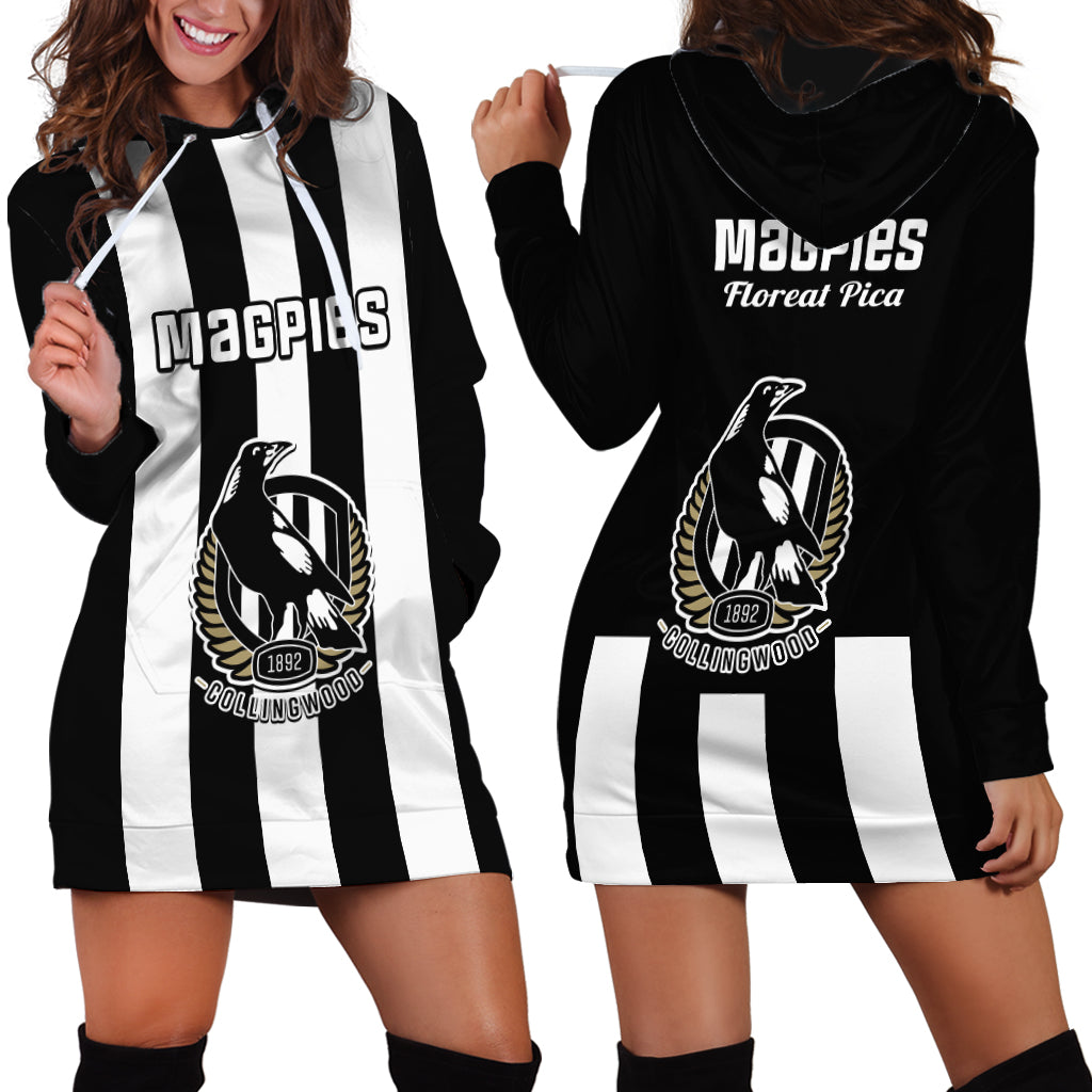 Collingwood Football 2023 Hoodie Dress Go Magpies Sporty Style - Vibe Hoodie Shop