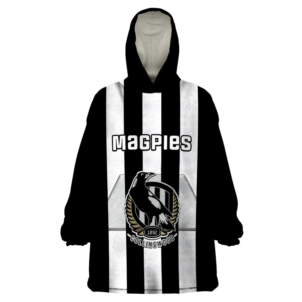 Collingwood Football 2023 Wearable Blanket Hoodie Go Magpies Sporty Style - Vibe Hoodie Shop