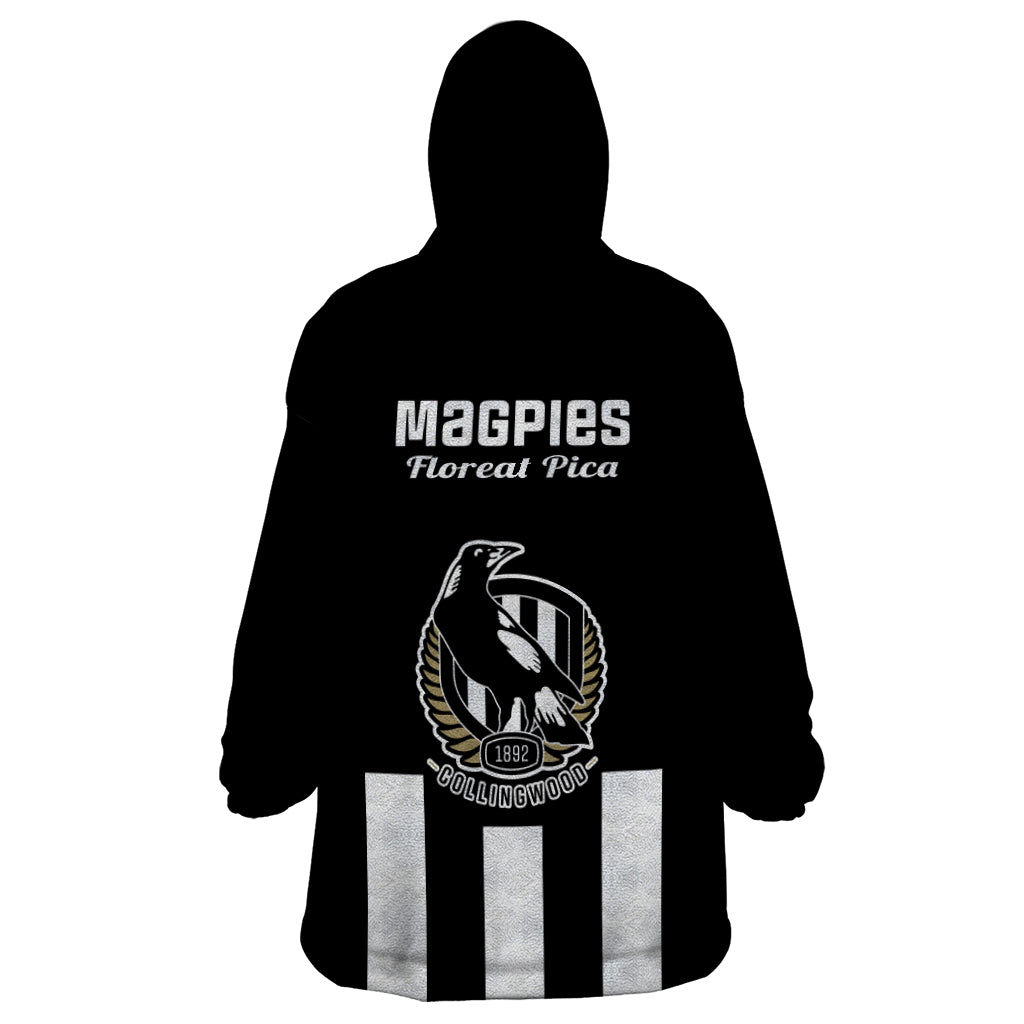 Collingwood Football 2023 Wearable Blanket Hoodie Go Magpies Sporty Style - Vibe Hoodie Shop