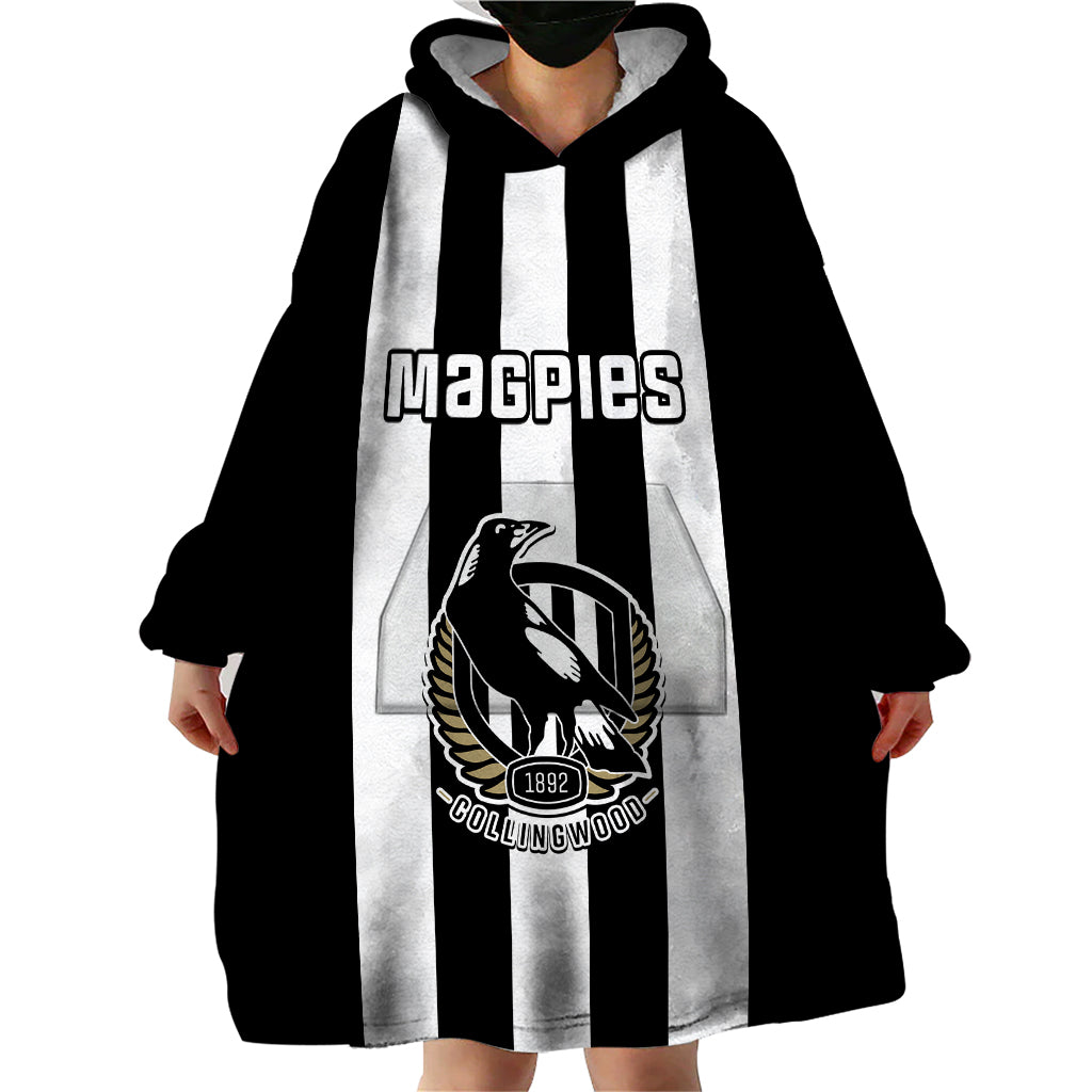 Collingwood Football 2023 Wearable Blanket Hoodie Go Magpies Sporty Style - Vibe Hoodie Shop