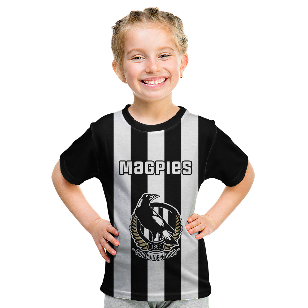 Personalised Collingwood Football 2023 Kid T Shirt Go Magpies Sporty Style - Vibe Hoodie Shop