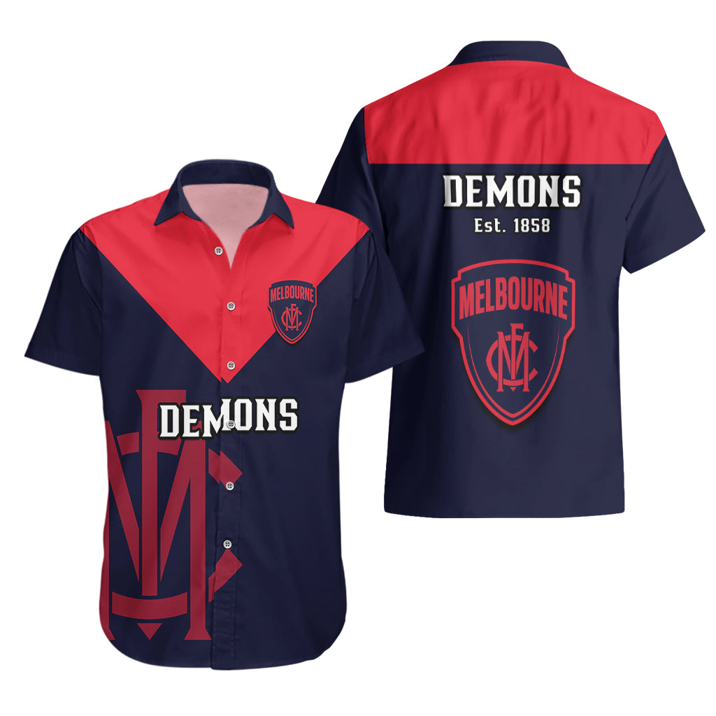 Melbourne Football 2023 Hawaiian Shirt Go Demons Sporty Style - Vibe Hoodie Shop