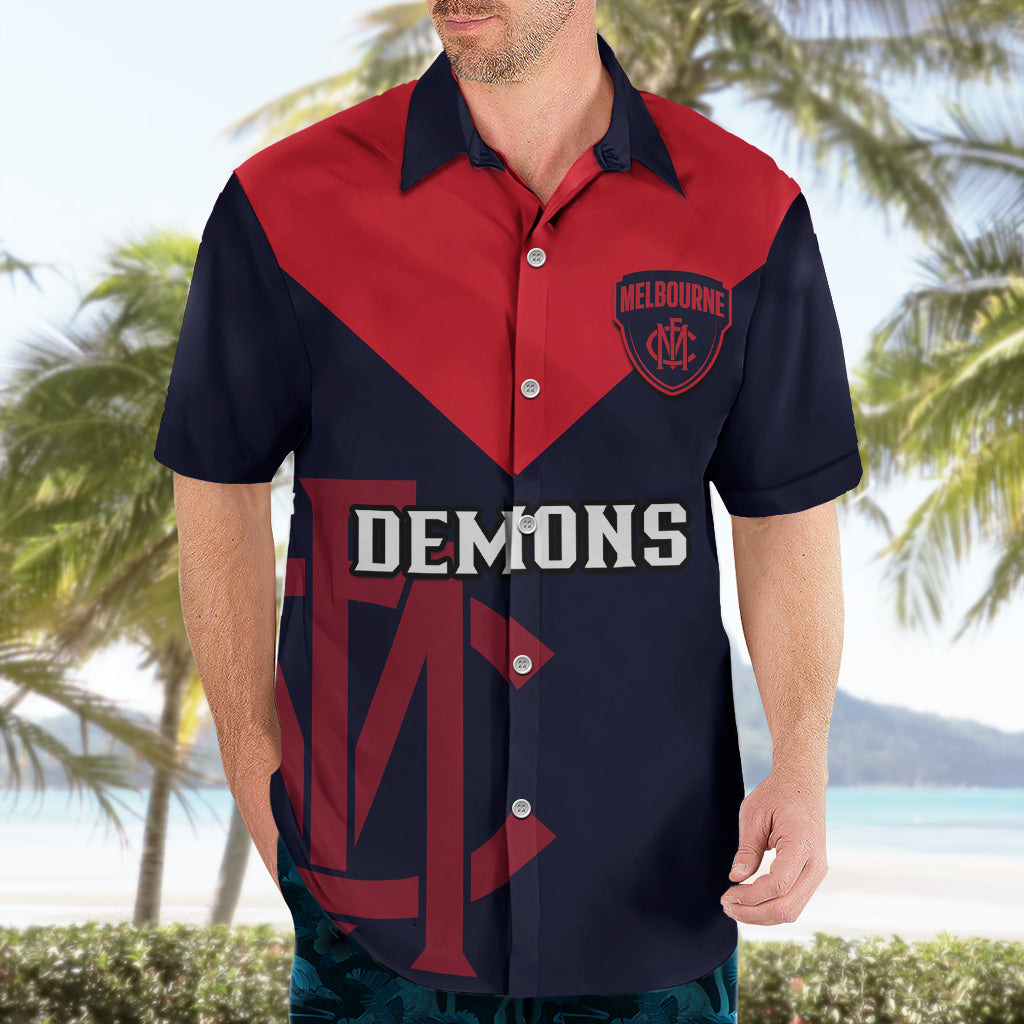 Melbourne Football 2023 Hawaiian Shirt Go Demons Sporty Style - Vibe Hoodie Shop