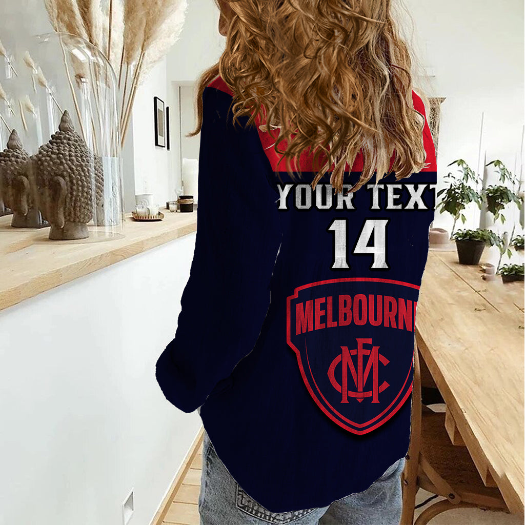 Personalised Melbourne Football 2023 Women Casual Shirt Go Demons Sporty Style - Vibe Hoodie Shop