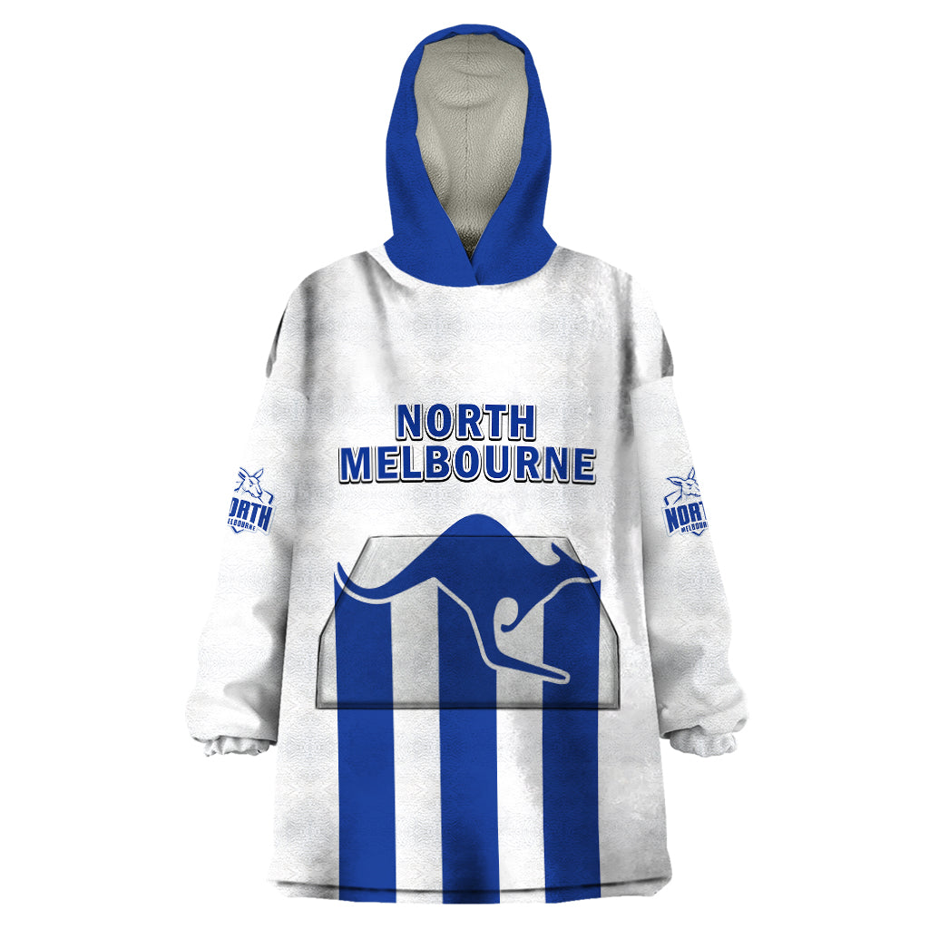 North Melbourne Football 2023 Wearable Blanket Hoodie Go Kangaroos Sporty Style - Vibe Hoodie Shop