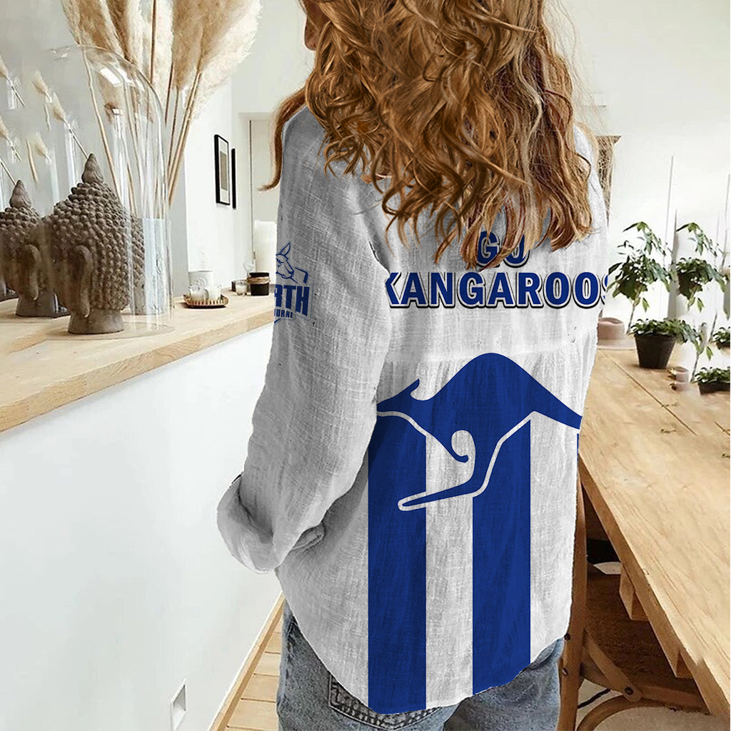 North Melbourne Football 2023 Women Casual Shirt Go Kangaroos Sporty Style - Vibe Hoodie Shop