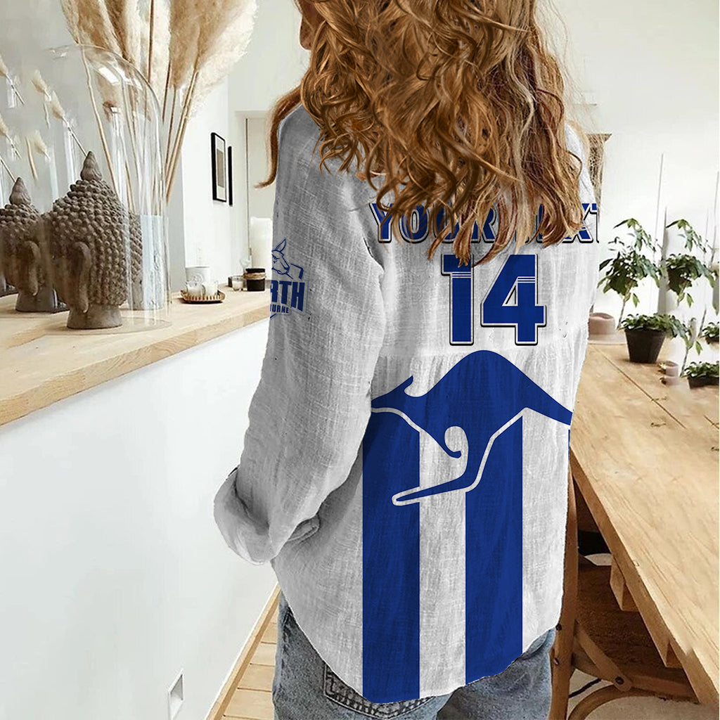 Personalised North Melbourne Football 2023 Women Casual Shirt Go Kangaroos Sporty Style - Vibe Hoodie Shop