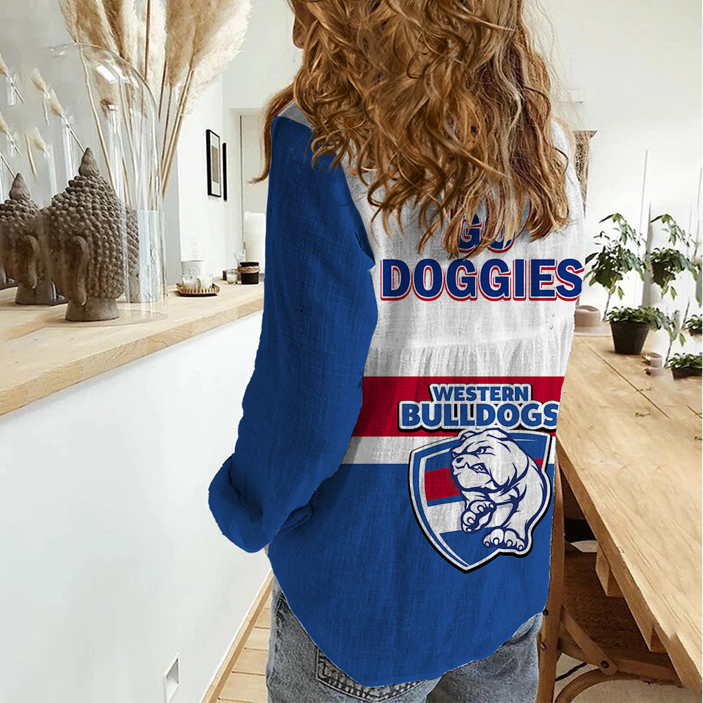 Western Bulldogs Football 2023 Women Casual Shirt Go Doggies Sporty Style - Vibe Hoodie Shop