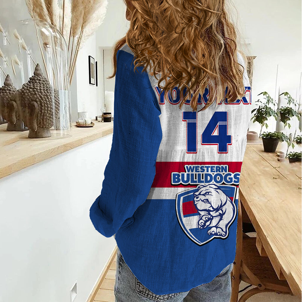 Personalised Western Bulldogs Football 2023 Women Casual Shirt Go Doggies Sporty Style - Vibe Hoodie Shop