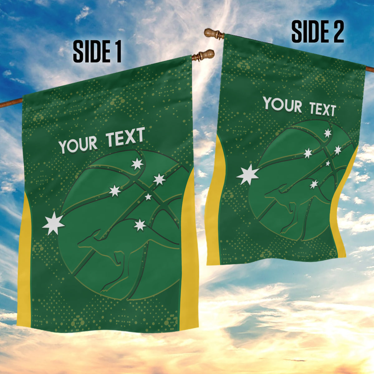 Custom Australia Basketball Garden Flag Go Champions Aussie Boomers National Color - Vibe Hoodie Shop