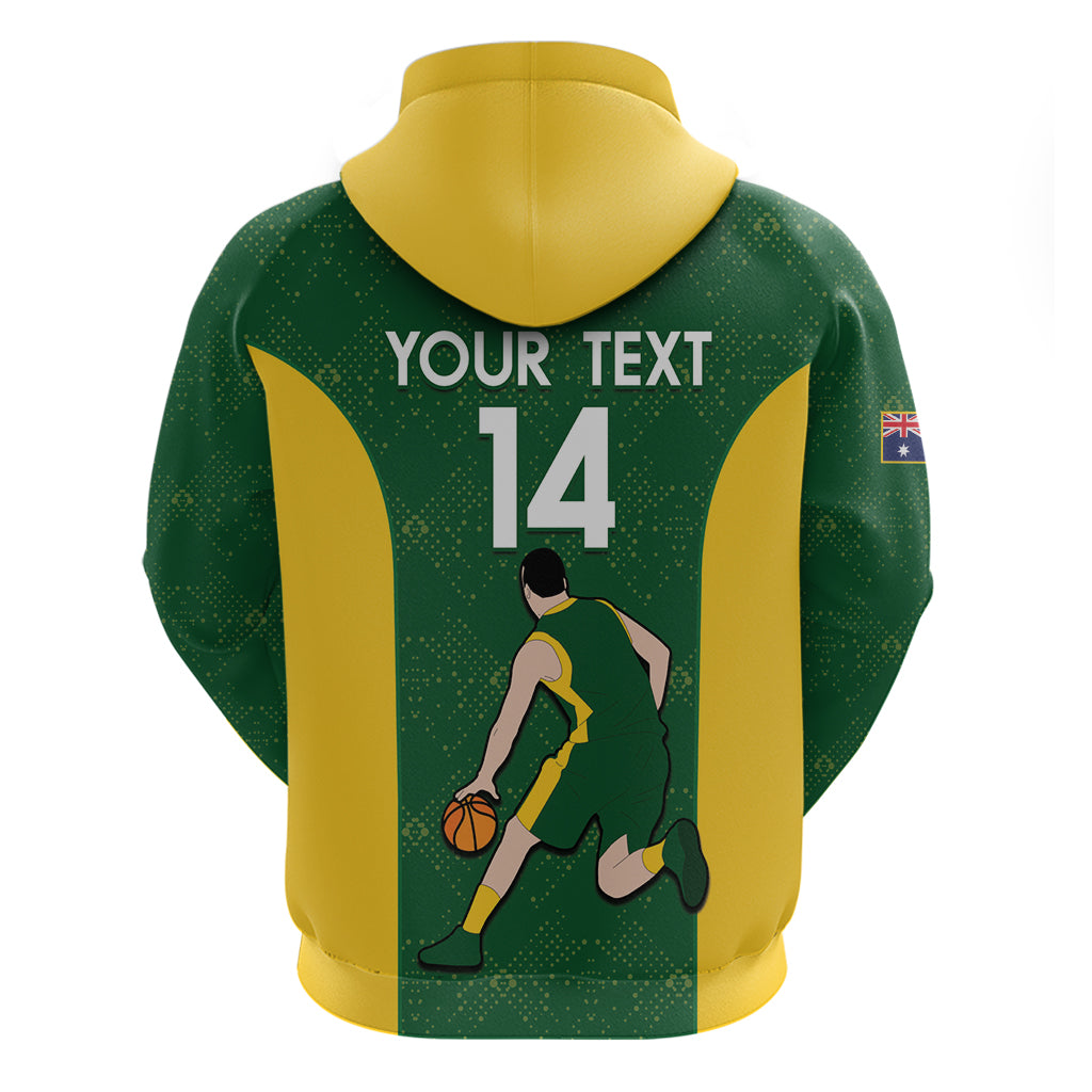 Custom Australia Basketball Hoodie Go Champions Aussie Boomers National Color - Vibe Hoodie Shop