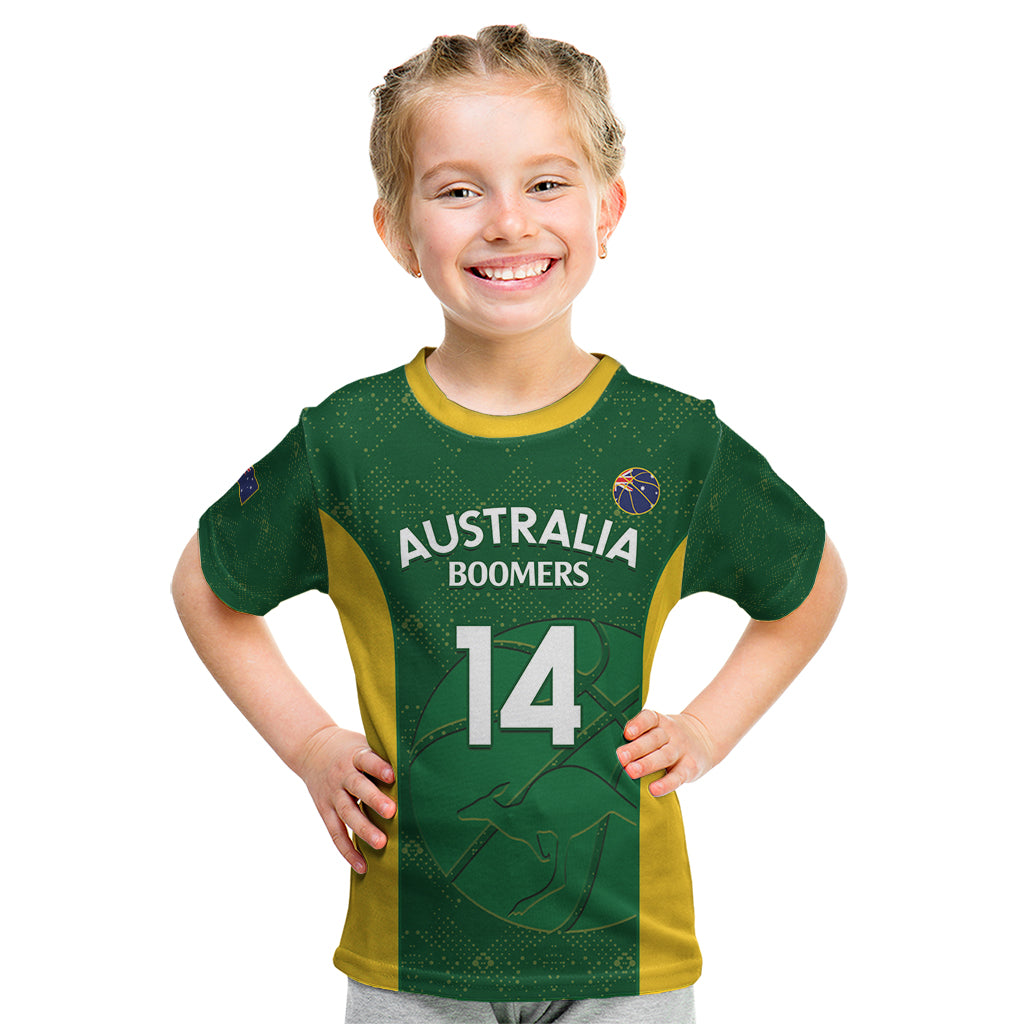 Custom Australia Basketball Kid T Shirt Go Champions Aussie Boomers National Color - Vibe Hoodie Shop