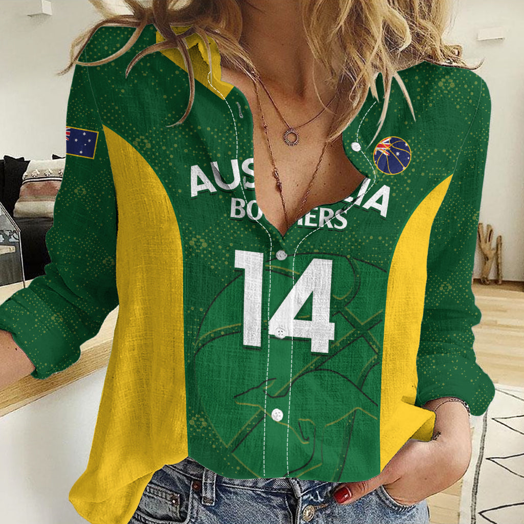 Custom Australia Basketball Women Casual Shirt Go Champions Aussie Boomers National Color - Vibe Hoodie Shop