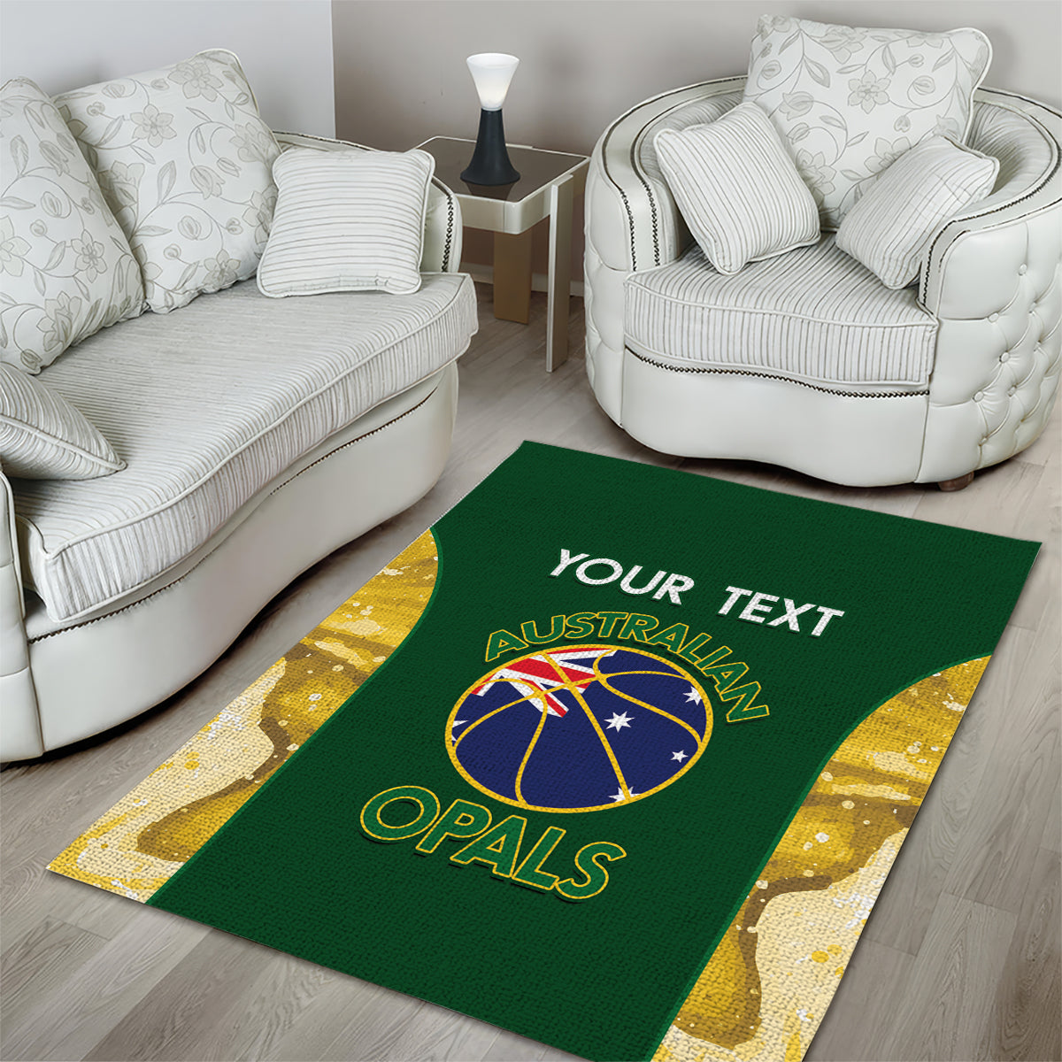 Custom Australia Basketball Area Rug Go Champions Aussie Opals National Color - Vibe Hoodie Shop