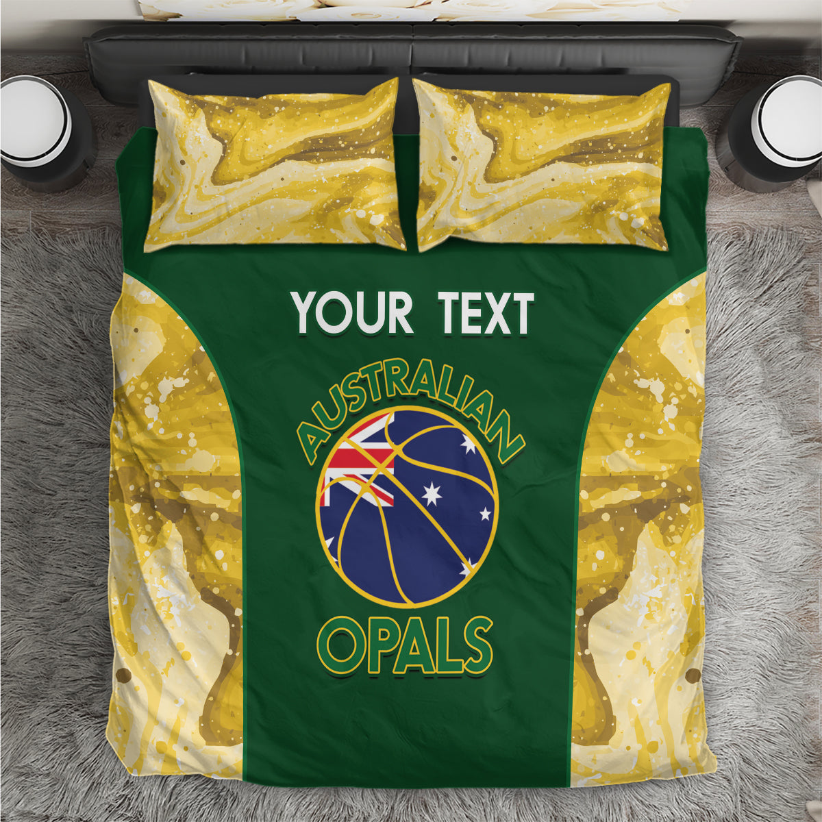 Custom Australia Basketball Bedding Set Go Champions Aussie Opals National Color - Vibe Hoodie Shop
