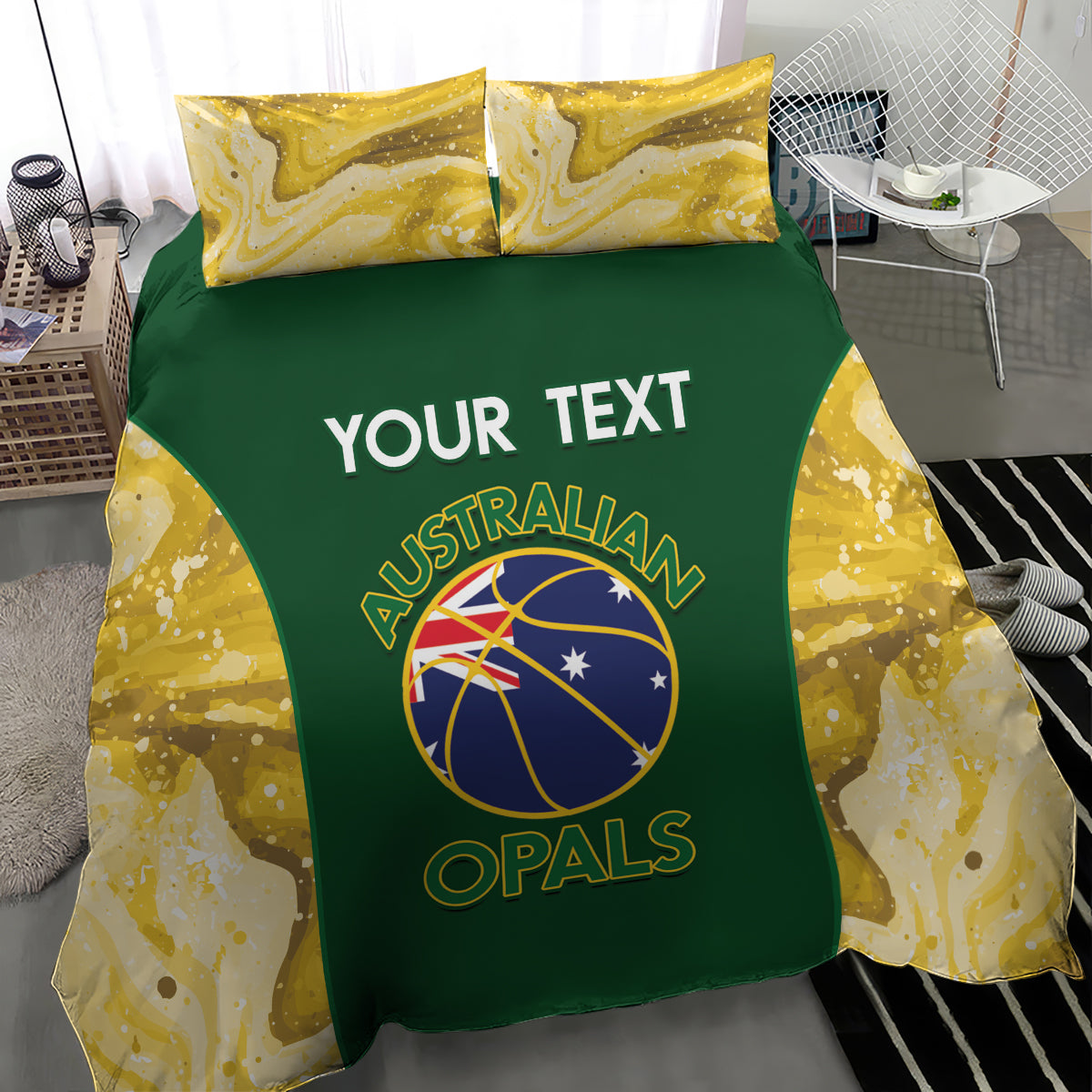 Custom Australia Basketball Bedding Set Go Champions Aussie Opals National Color - Vibe Hoodie Shop