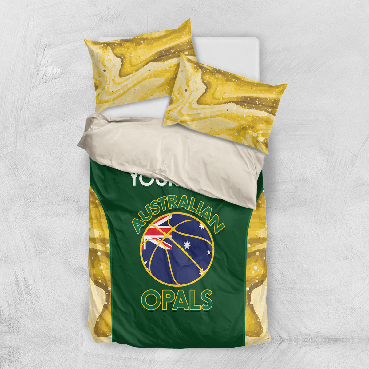 Custom Australia Basketball Bedding Set Go Champions Aussie Opals National Color - Vibe Hoodie Shop