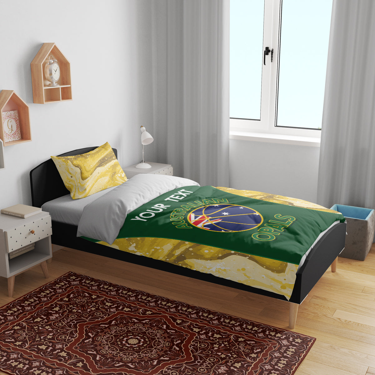 Custom Australia Basketball Bedding Set Go Champions Aussie Opals National Color - Vibe Hoodie Shop