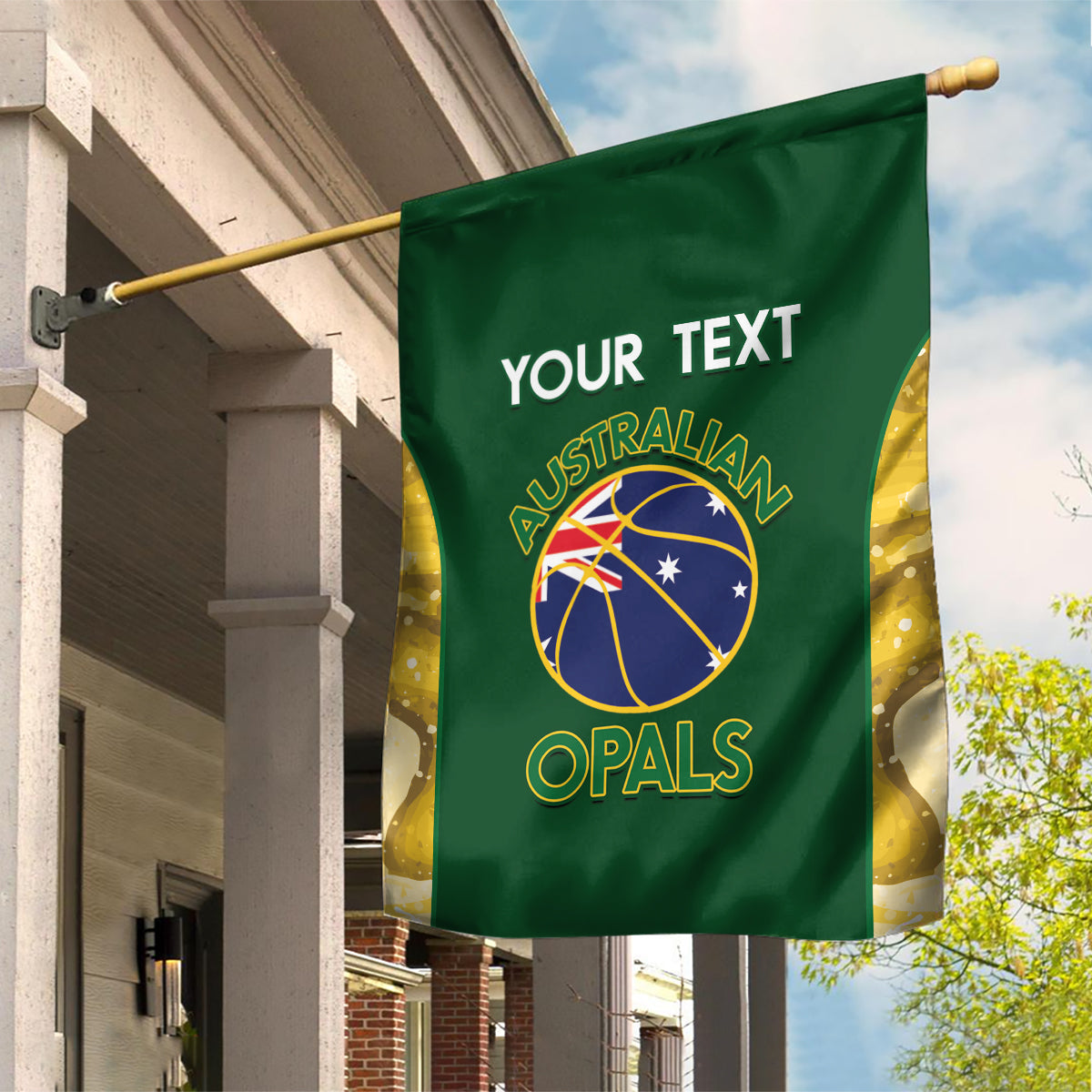 Custom Australia Basketball Garden Flag Go Champions Aussie Opals National Color - Vibe Hoodie Shop